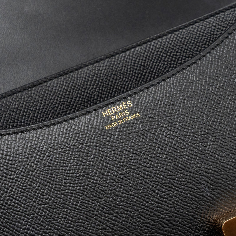 Hermes Constance 24 epsom black RGHW stamp Y