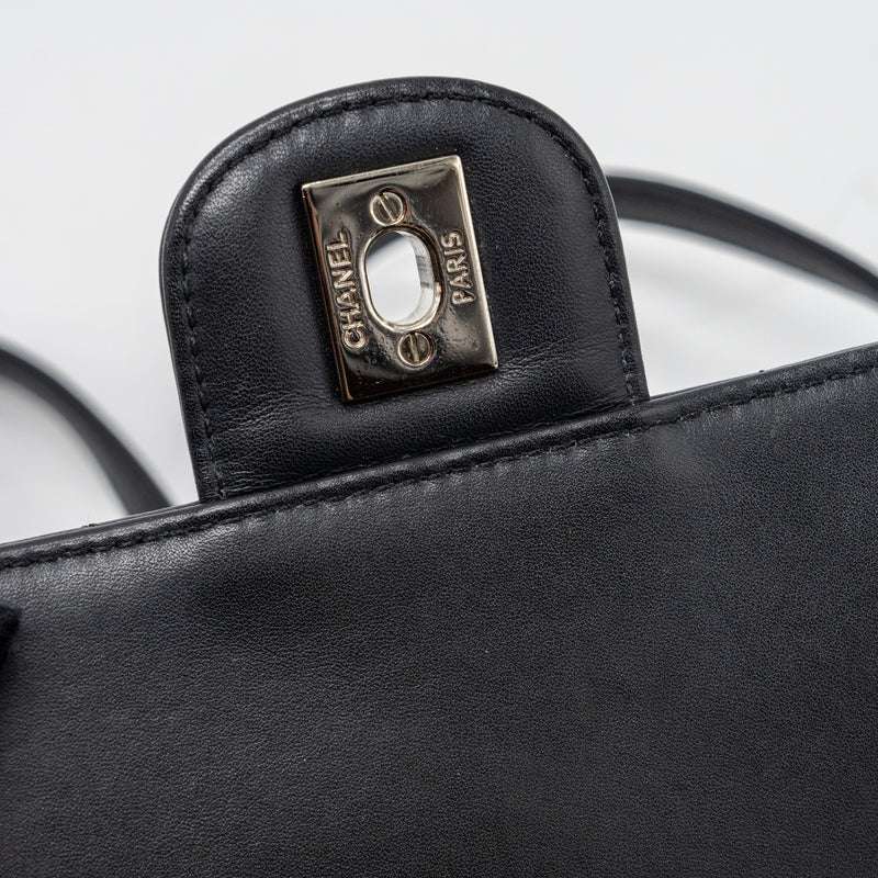 Chanel Small Urban Spirit Backpack Chevron Calfskin Black SHW