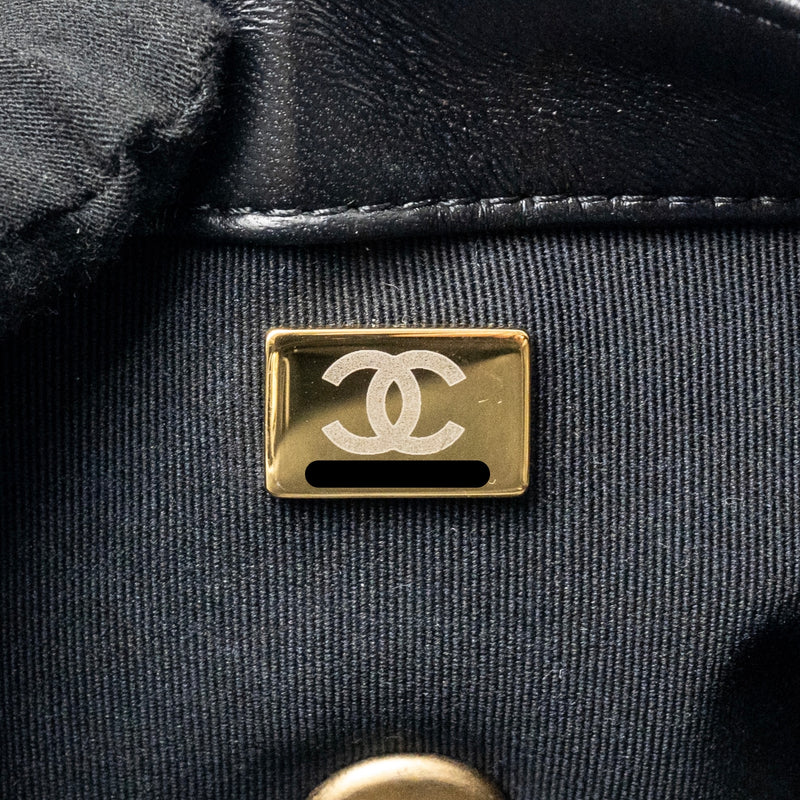 Chanel 22s Giant Chain Mini Flap Bag Lambskin Black Brushed GHW (microchip)