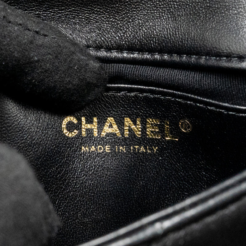 Chanel 22s Giant Chain Mini Flap Bag Lambskin Black Brushed GHW (microchip)