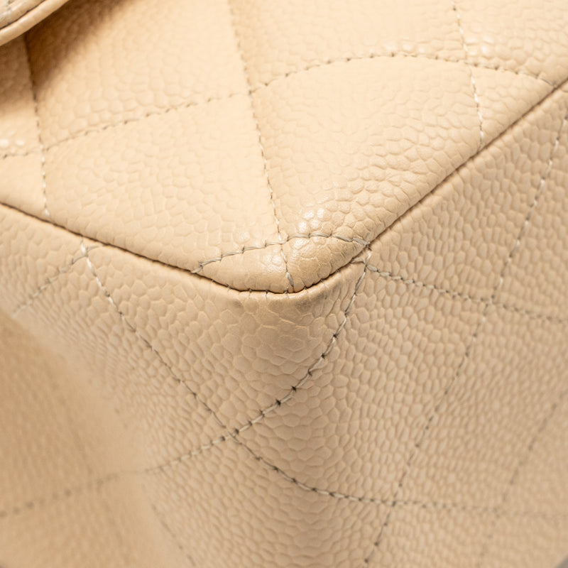 Chanel Jumbo Classic Single Flap Bag Caviar Beige SHW