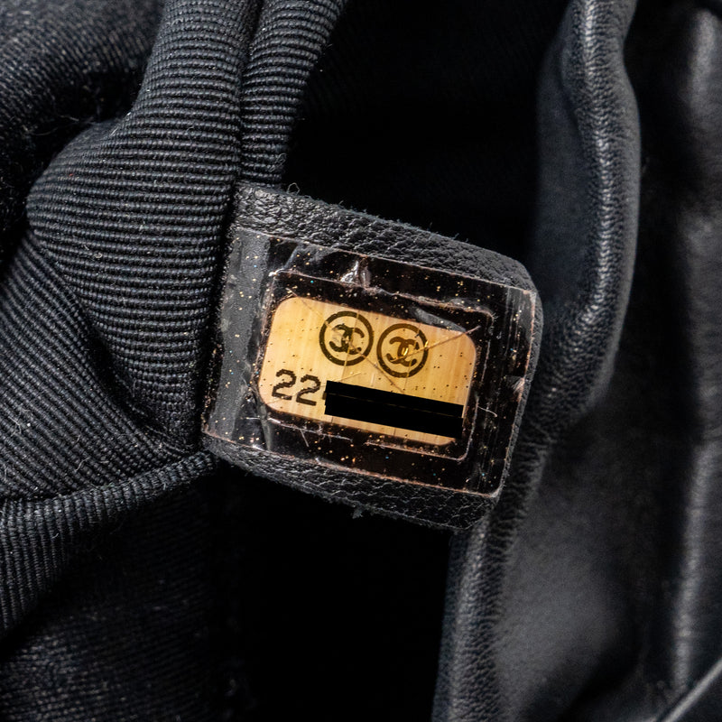 Chanel Small Urban Spirit Backpack Chevron Calfskin Black SHW