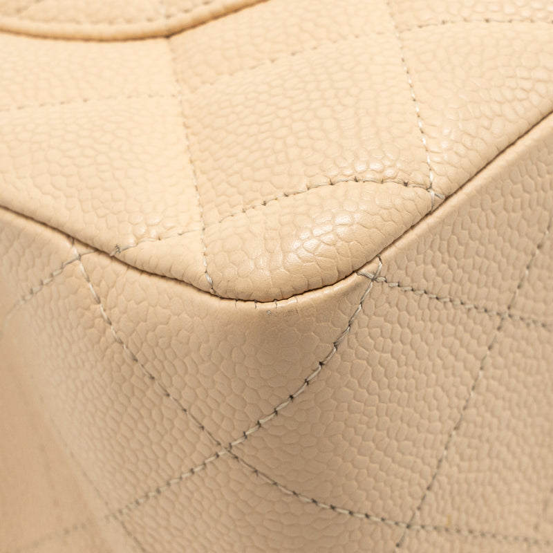 Chanel Jumbo Classic Single Flap Bag Caviar Beige SHW