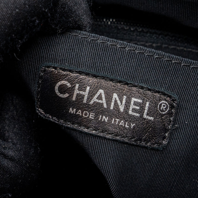 Chanel Small Urban Spirit Backpack Chevron Calfskin Black SHW