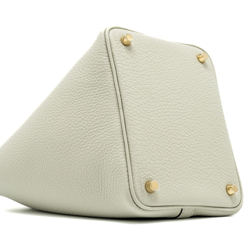 Hermes Picotin 18 Lock Bag Clemence Gris Neve GHW Stamp B