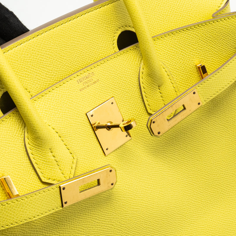 Hermes Birkin30 Epsom Lime GHW Stamp Square Q
