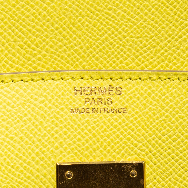 Hermes Birkin30 Epsom Lime GHW Stamp Square Q
