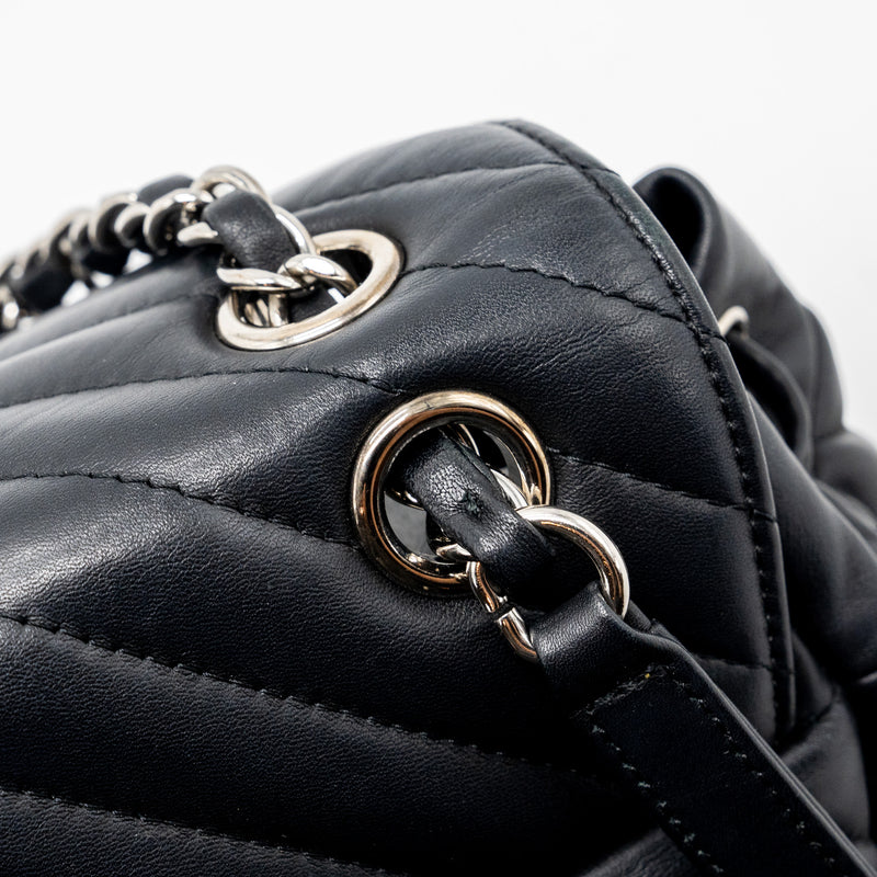 Chanel Small Urban Spirit Backpack Chevron Calfskin Black SHW