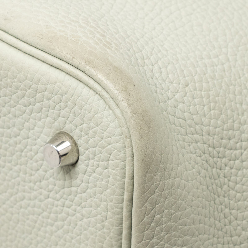 Hermes Picotin 22 lock bag Clemence Gris Neve SHW stamp B