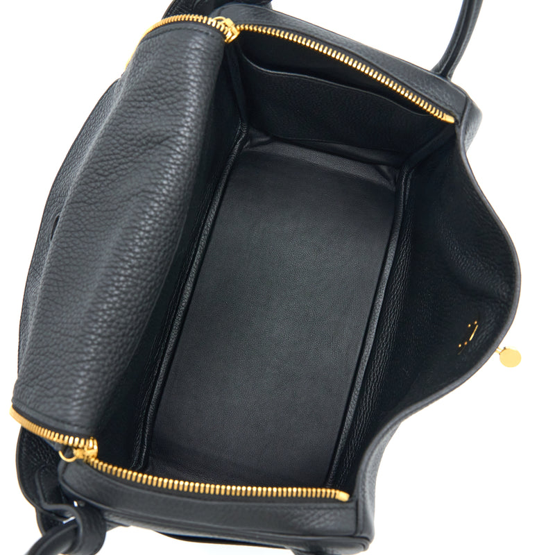 Hermes Lindy 30 Clemence Black GHW Stamp U