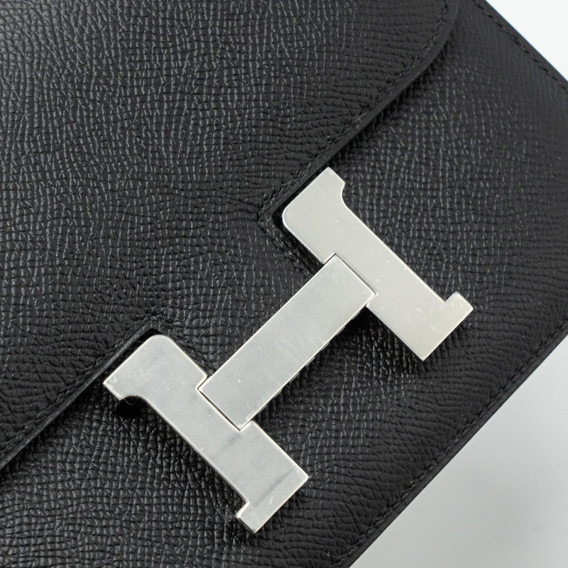 Hermes mini constance epsom black SHW stamp B (new version)