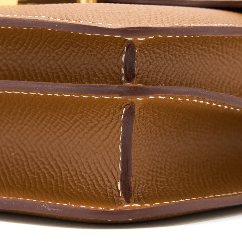 Hermes Mini Constance Epsom Gold GHW Stamp U