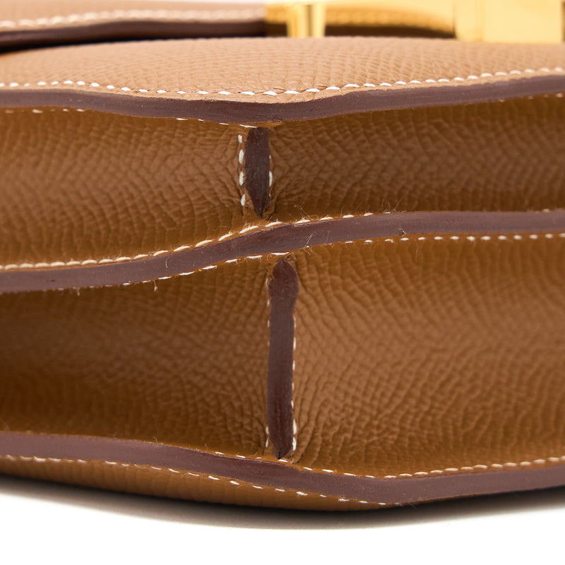 Hermes Mini Constance Epsom Gold GHW Stamp U