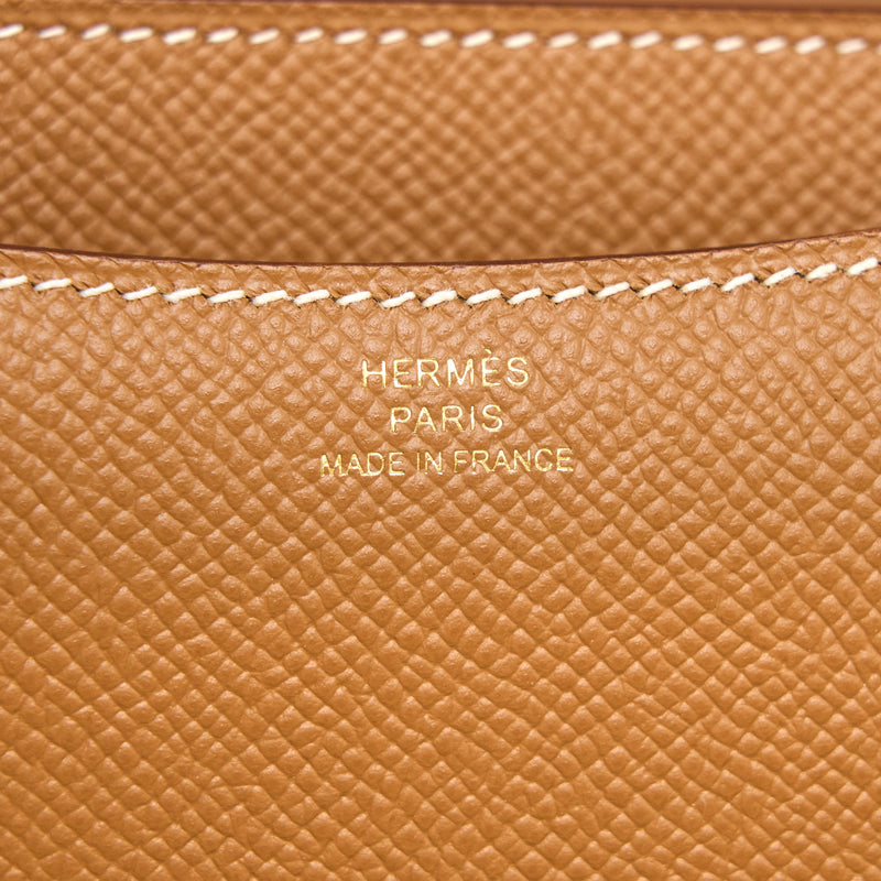 Hermes Mini Constance Epsom Gold GHW Stamp U