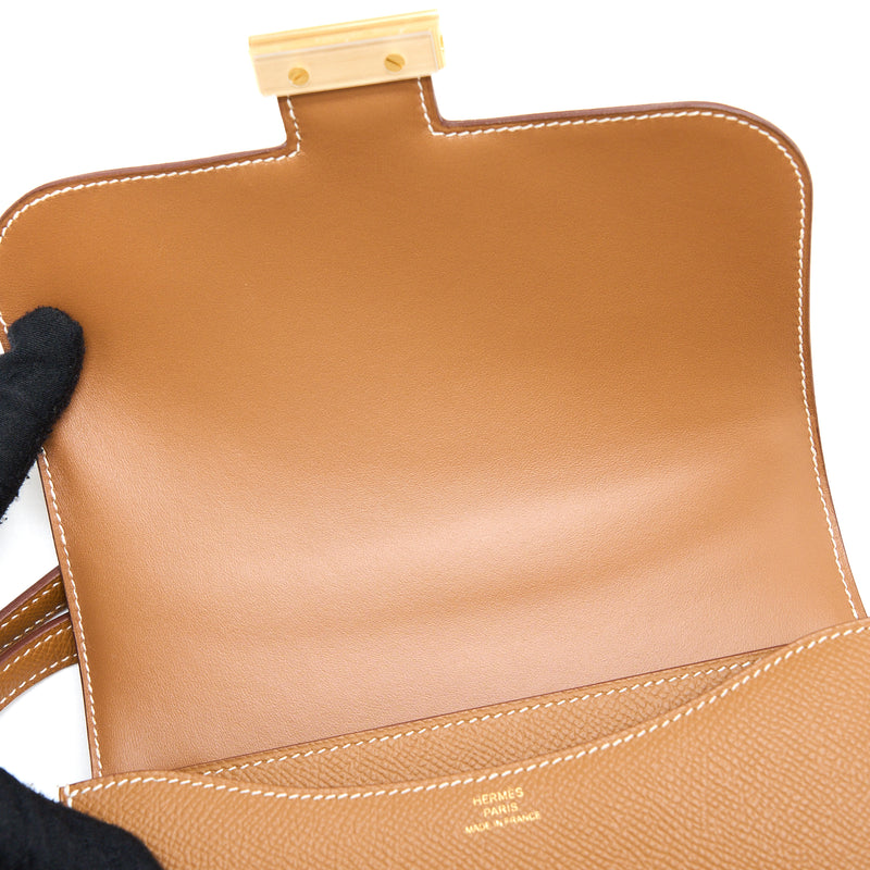Hermes Mini Constance Epsom Gold GHW Stamp U