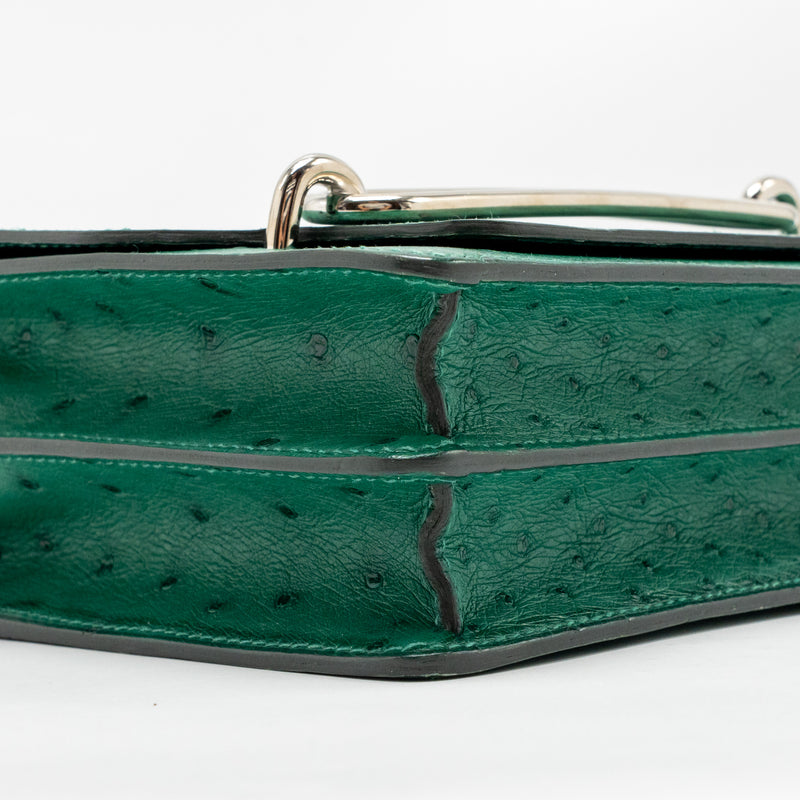 Hermes Mini Roulis Ostrich vert Verona SHW stamp A