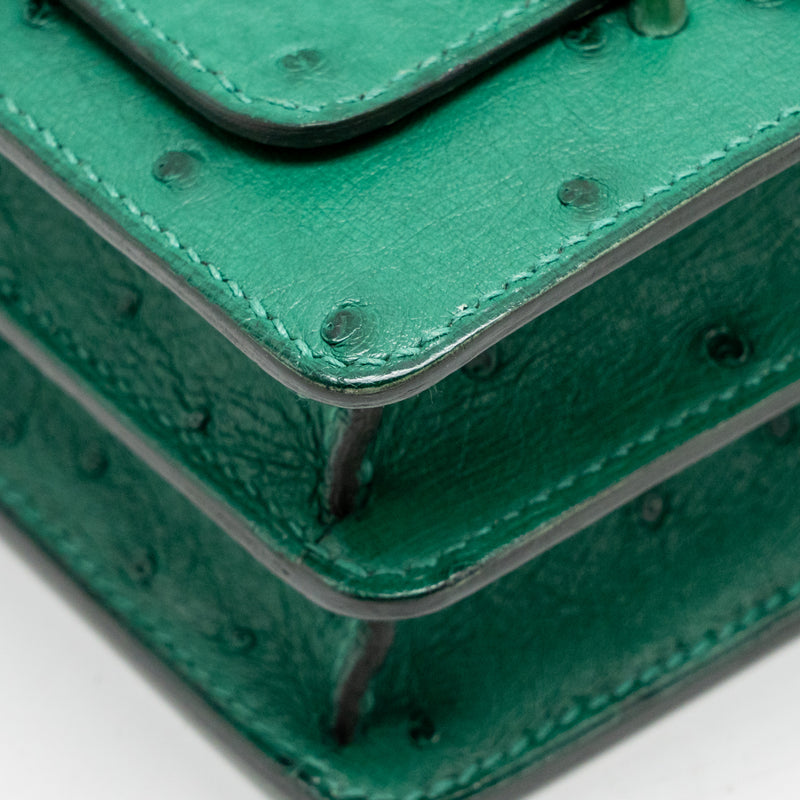 Hermes Mini Roulis Ostrich vert Verona SHW stamp A