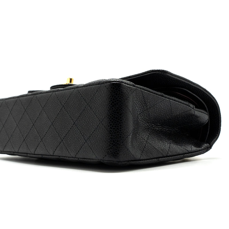 Chanel Medium Classic Double Flap Bag Caviar Black GHW(microchip)
