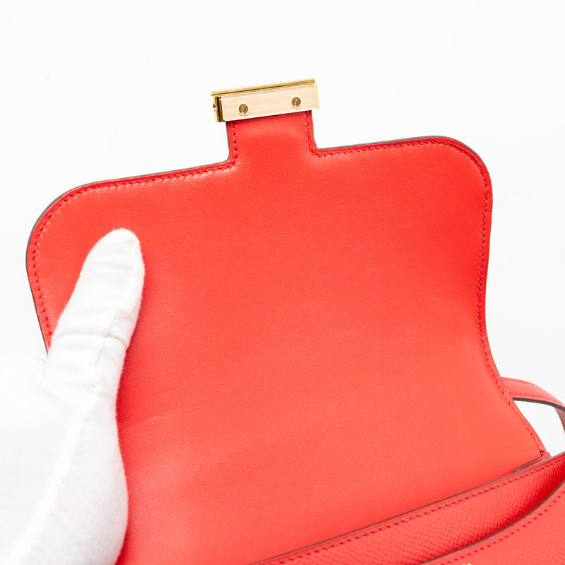 Hermes Mini Constance Epsom Q5 Rouge Casaque GHW Stamp C