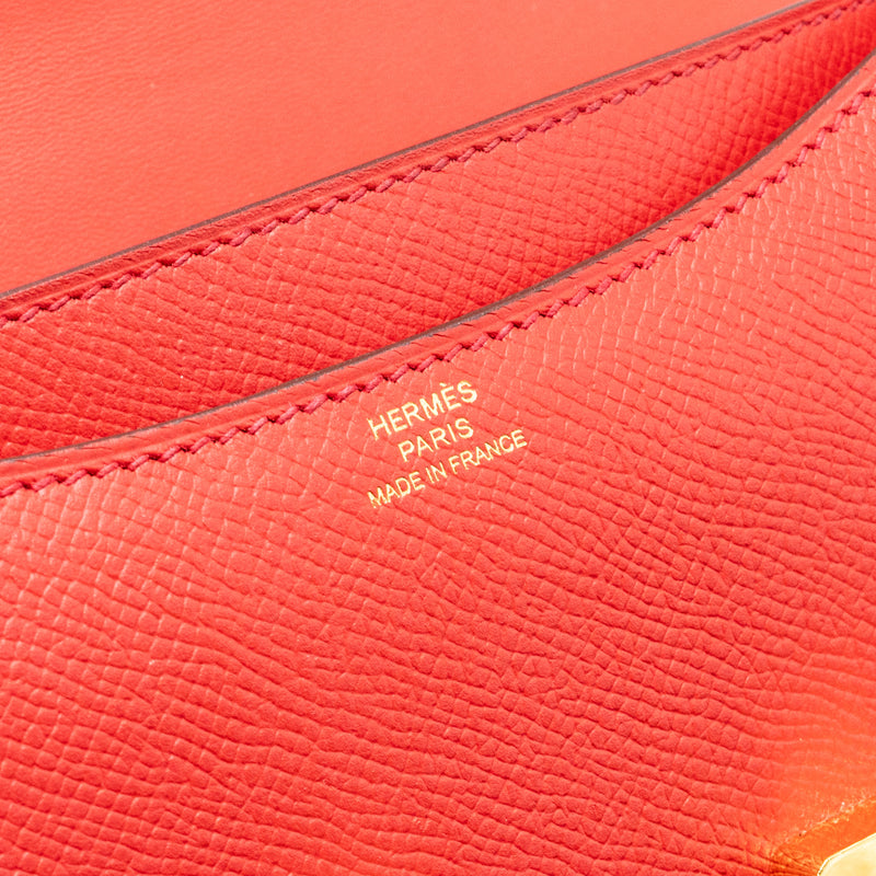 Hermes Mini Constance Epsom Q5 Rouge Casaque GHW Stamp C