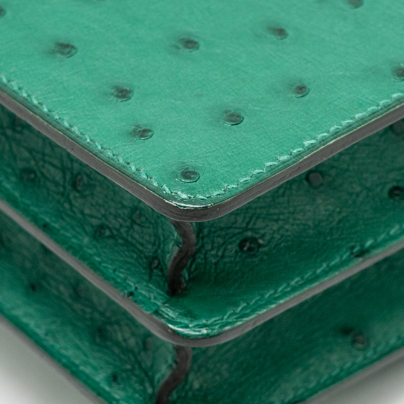 Hermes Mini Roulis Ostrich vert Verona SHW stamp A