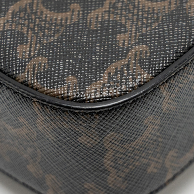 Celine Mini Claud bag triomphe canvas / calfskin tan GHW