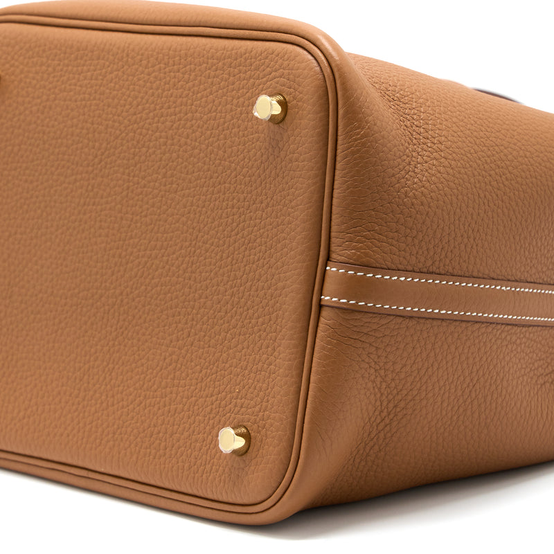 Hermes Picotin 22 Lock Bag Clemence Gold GHW Stamp B