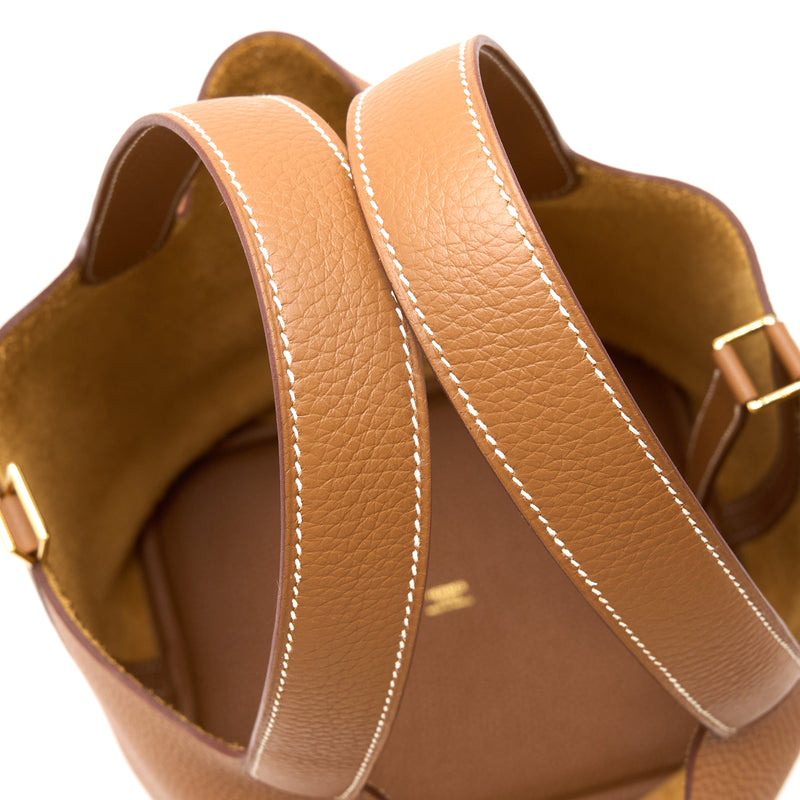 Hermes Picotin 22 Lock Bag Clemence Gold GHW Stamp B