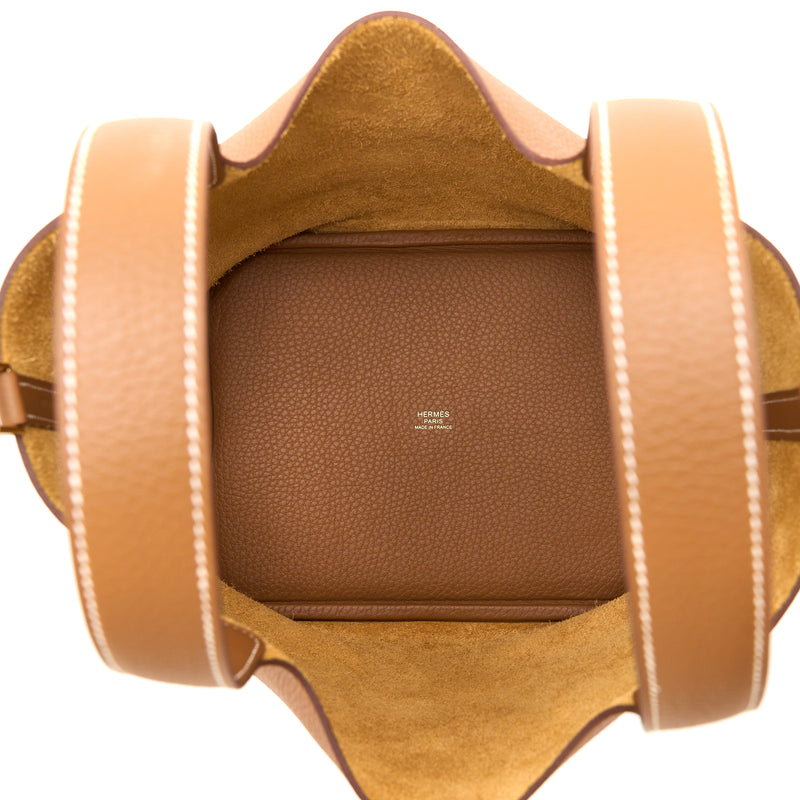 Hermes Picotin 22 Lock Bag Clemence Gold GHW Stamp B