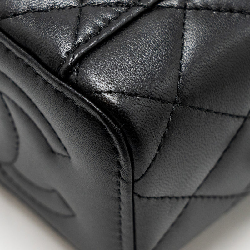 Chanel Top handle mini vanity with chain lambskin black LGHW (microchip)