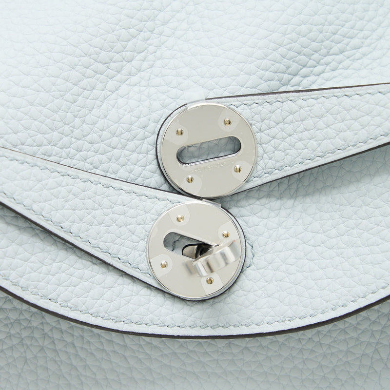 Hermes Lindy 26 Clemence Blue Pale SHW Stamp B