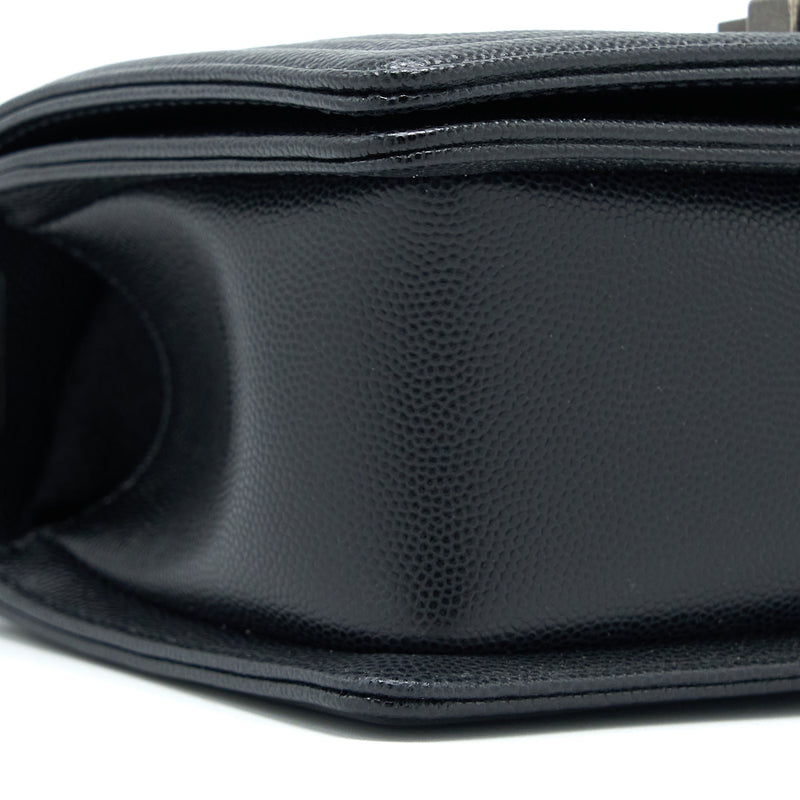 Chanel Small Boy Bag Caviar Black Ruthenium SHW (Microchip)