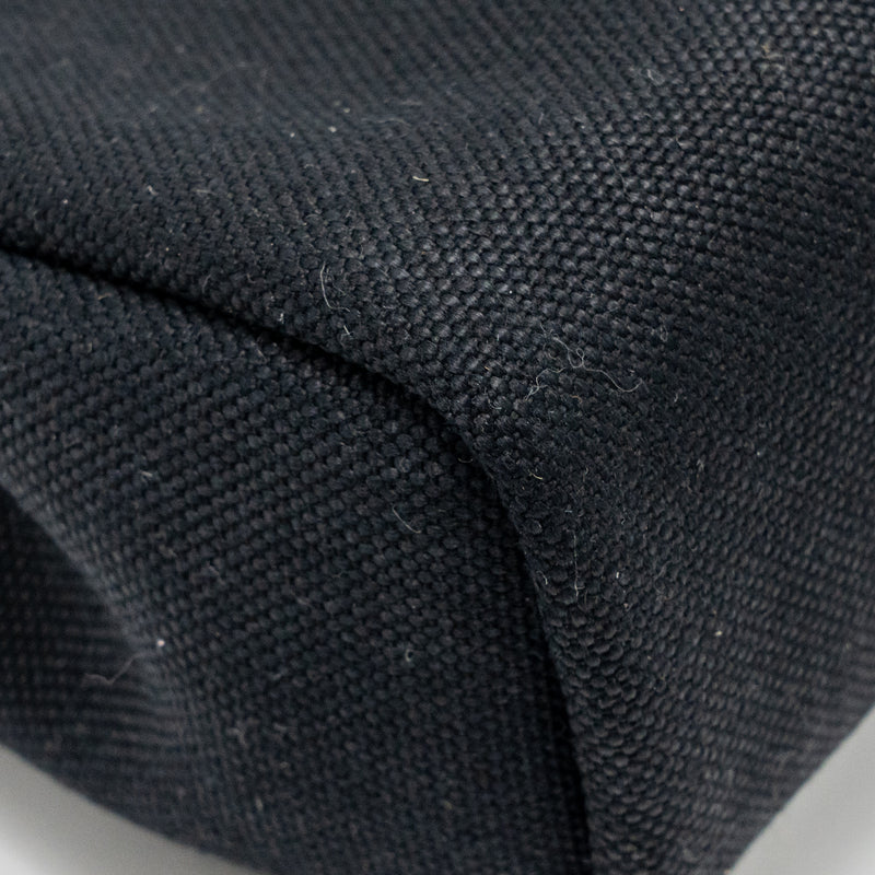 Hermes Herbag Mini Canvas/Hunter Leather Black SHW Stamp W