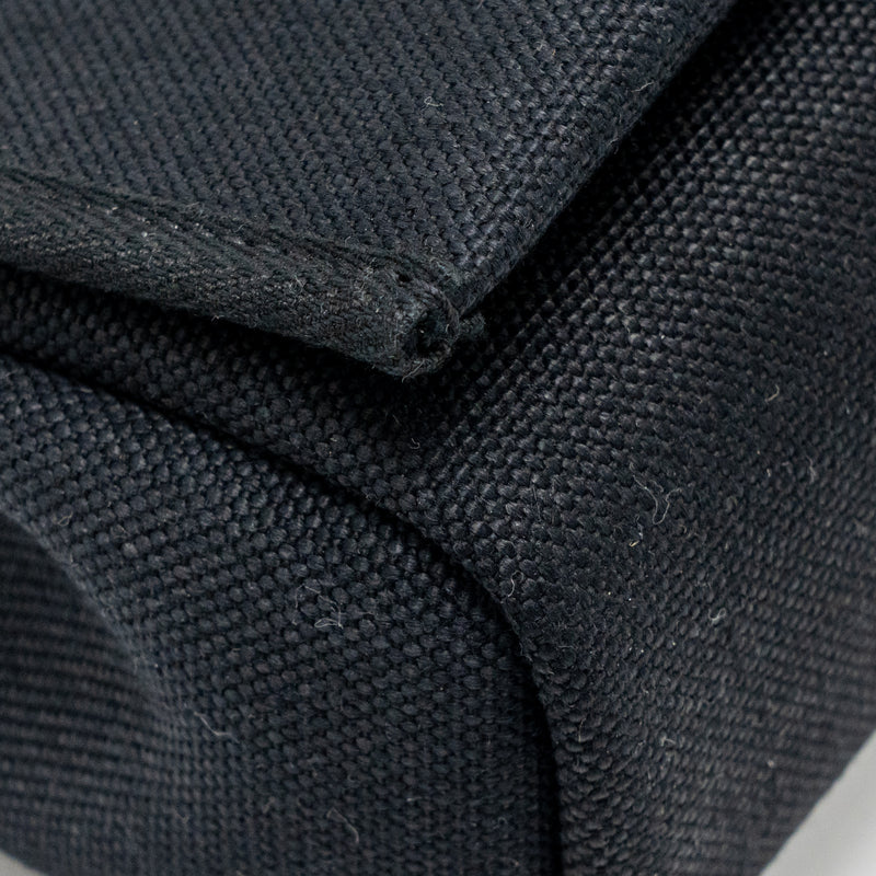 Hermes Herbag Mini Canvas/Hunter Leather Black SHW Stamp W