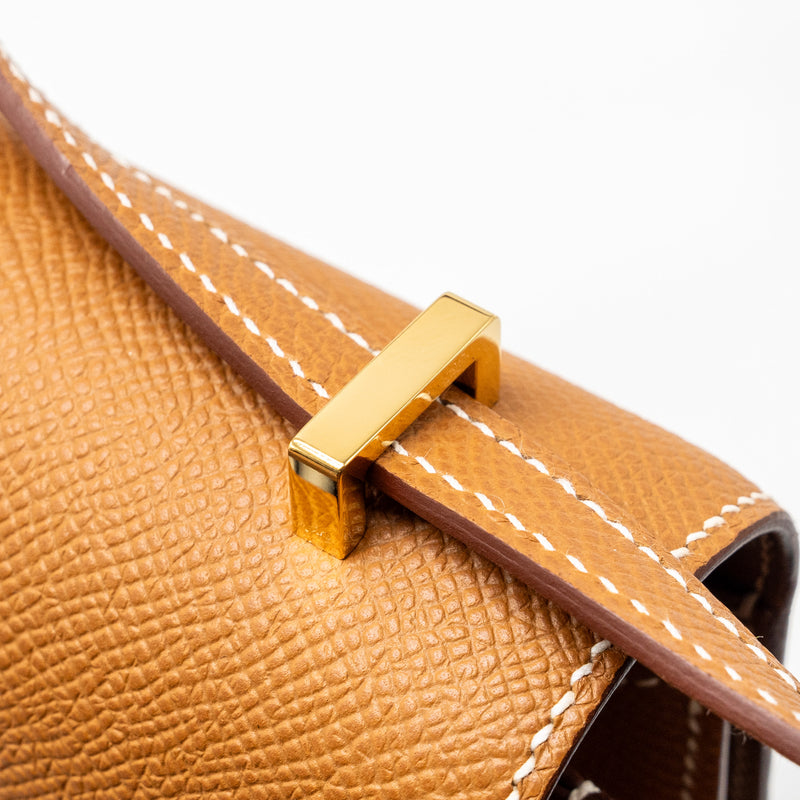 Hermes Mini Constance Epsom Gold GHW Stamp Z