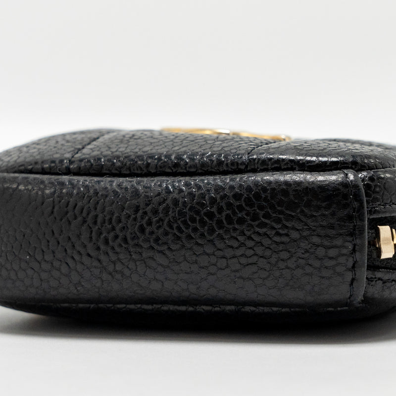 Chanel Quilted Diamond Zipper Coin Purse Caviar Black GHW