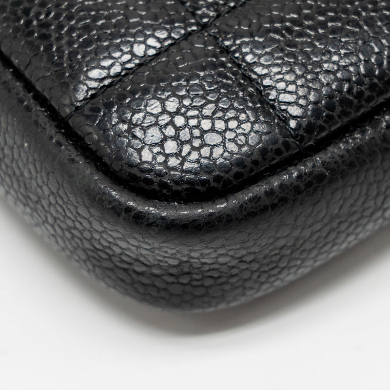 Chanel Quilted Diamond Zipper Coin Purse Caviar Black GHW