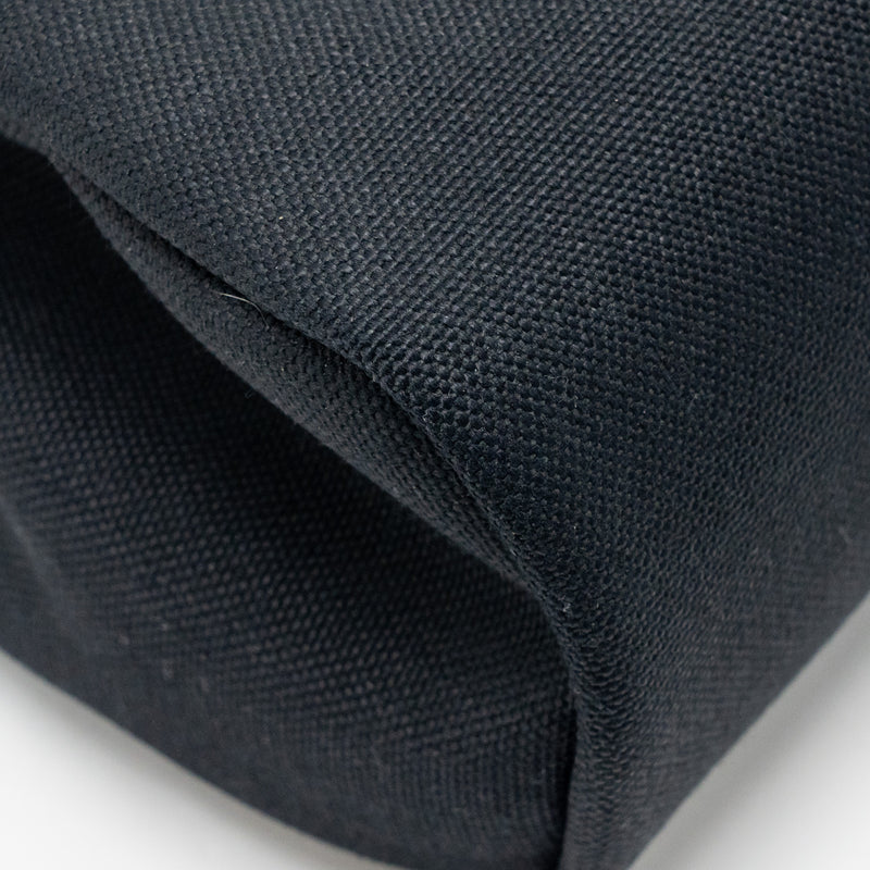 Hermes Herbag 31 zip bag canvas/leather black/blue saphir SHW stamp U