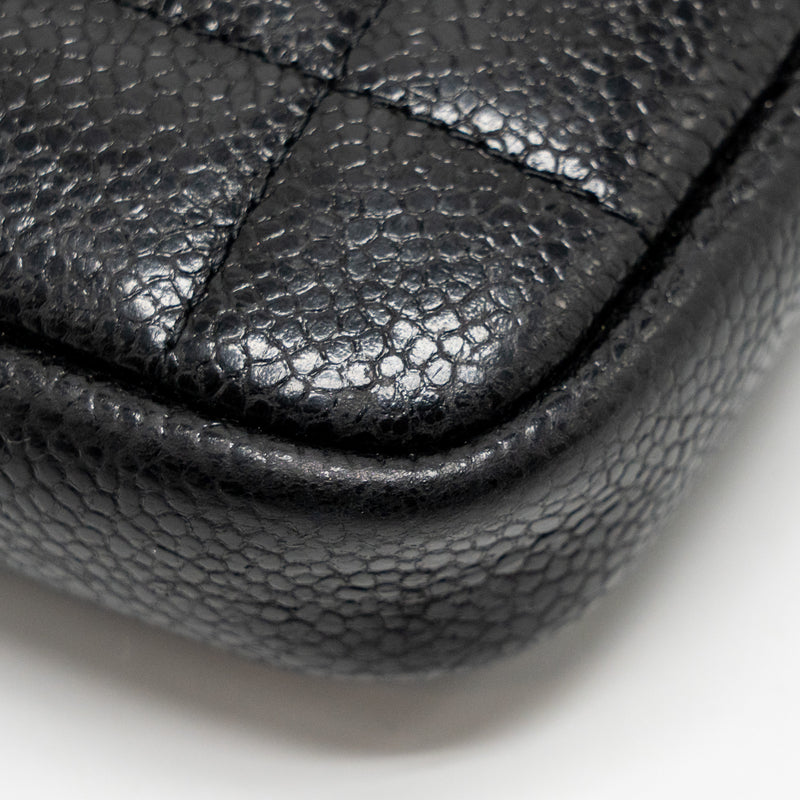 Chanel Quilted Diamond Zipper Coin Purse Caviar Black GHW