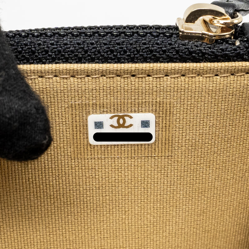 Chanel Pearl Crush Mini Wallet On Chain Lambskin Black GHW (microchip)