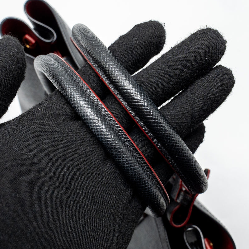 Prada double bag Saffiano calfskin black GHW