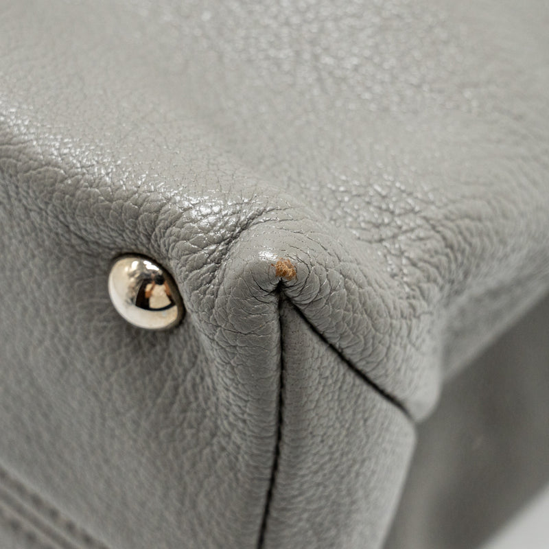 Miu Miu Tote Bag Leather Grey SHW