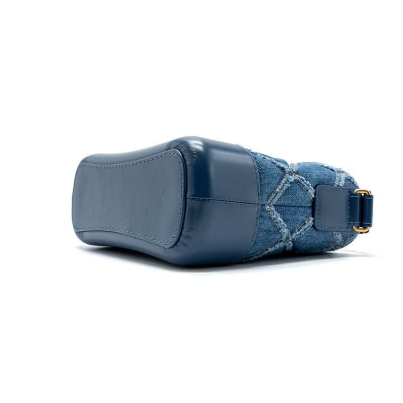 Chanel Small Gabrielle Hobo Bag Blue Denim GHW