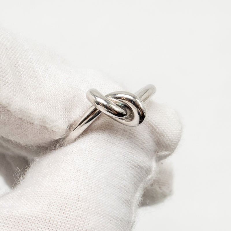 Celine Size 52 Knot Ring Brass Rhodium Silver Tone