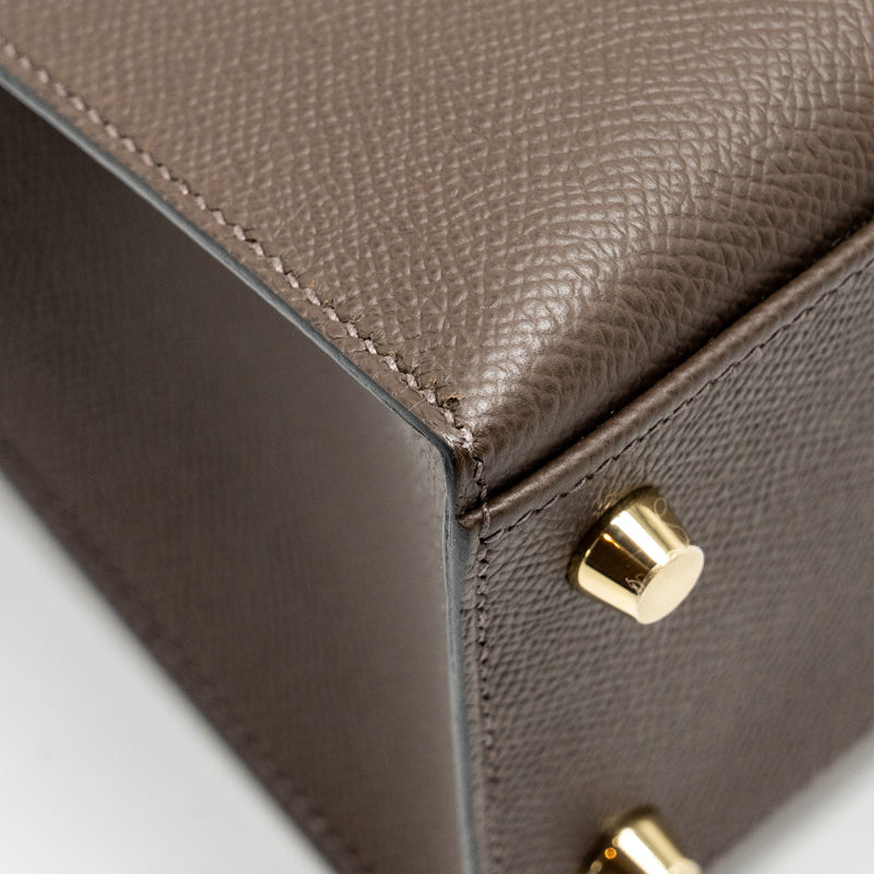 Hermes Kelly 25 Epsom Ecorce/Etoupe/Noir GHW Stamp B