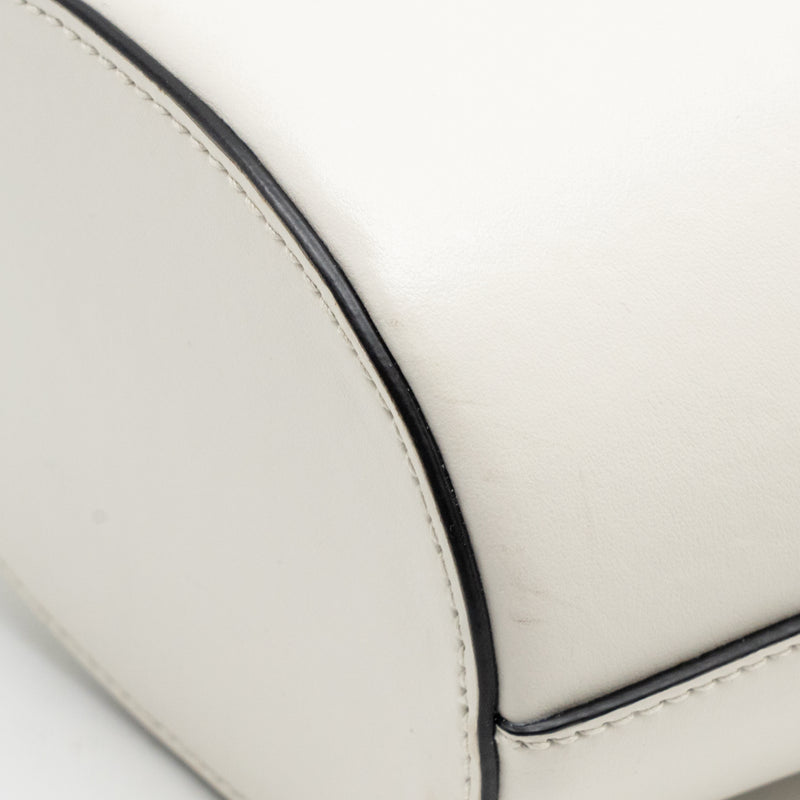 Miu Miu City Sport Bamboo Handle Bucket Bag Leather White GHW