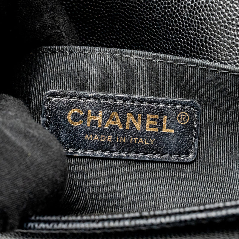 Chanel Small Boy Bag Caviar Black GHW (Microchip)
