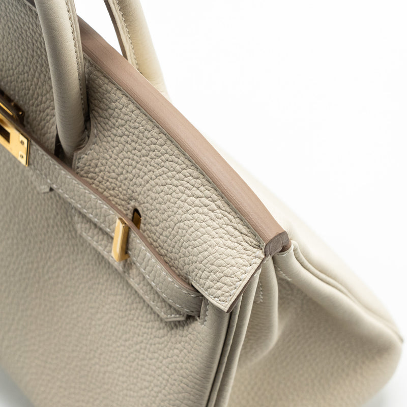 Hermes birkin 25 togo craie GHW stamp B