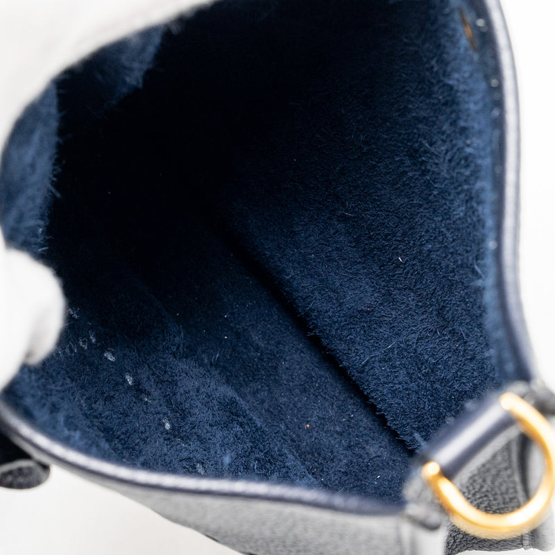 Hermes mini evelyn clemence blue nuit GHW stamp Y