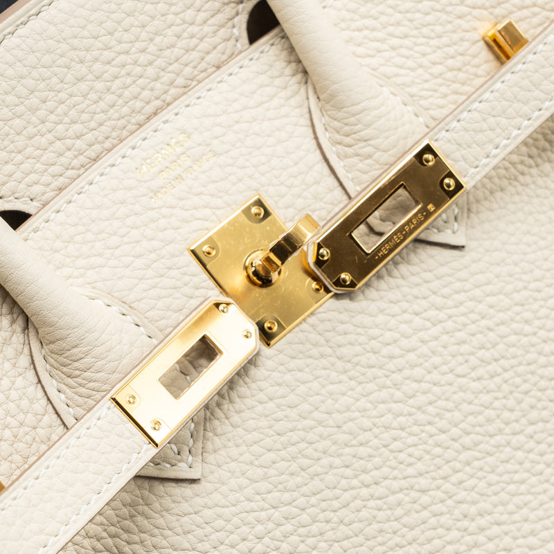 Hermes birkin 25 togo craie GHW stamp B